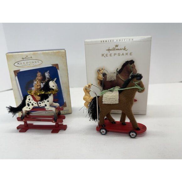 2 Hallmark Ornaments A Pony For Christmas #8 And #9 In Series 2005 2006 - Picture 1 of 11